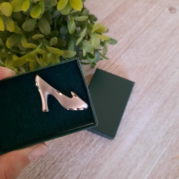 Vintage Silver High Heel Shoe Cufflink - New in box! - Picture 2 of 8